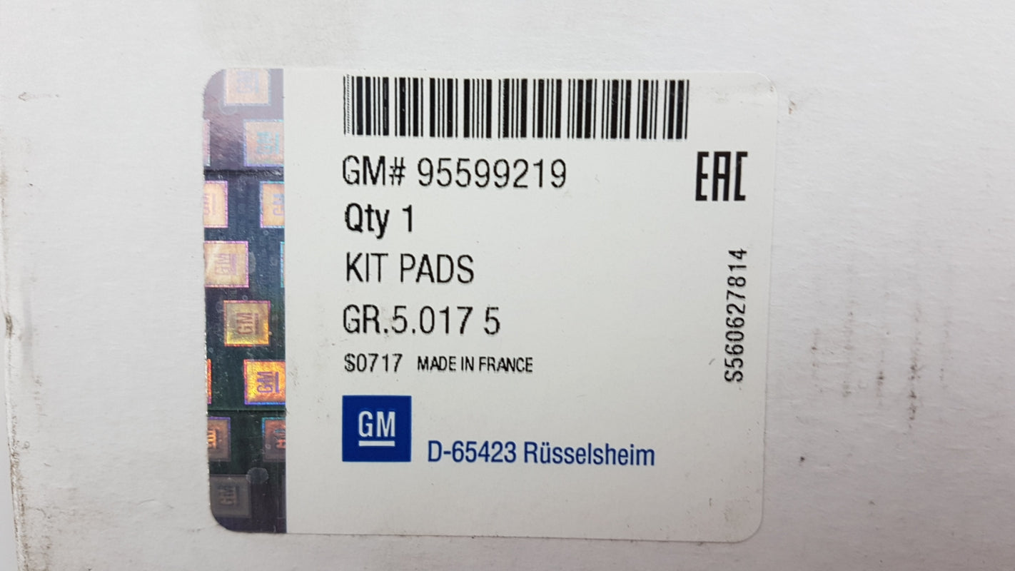 Original OPEL Vivaro-A 2001-2014 Bremsbeläge Bremsklötze Vorne 95599219