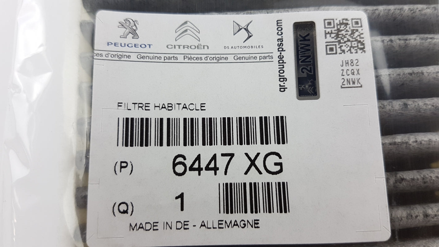 Original PEUGEOT Partner CITROEN C4 C5 Innenraumfilter Pollenfilter Satz 6447XG