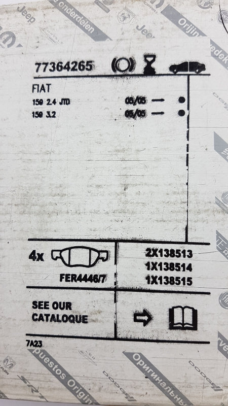 Original ALFA ROMEO 159 '05-'08 Brera Spider '05-'10 Bremsbeläge vorne 77364265