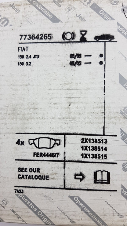 Original ALFA ROMEO 159 '05-'08 Brera Spider '05-'10 Bremsbeläge vorne 77364265