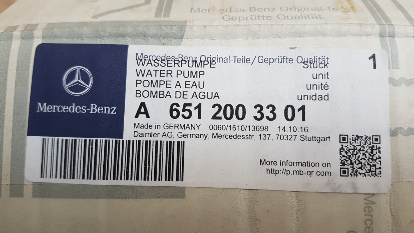 Original OE MERCEDES-BENZ Wasserpumpe A6512003301