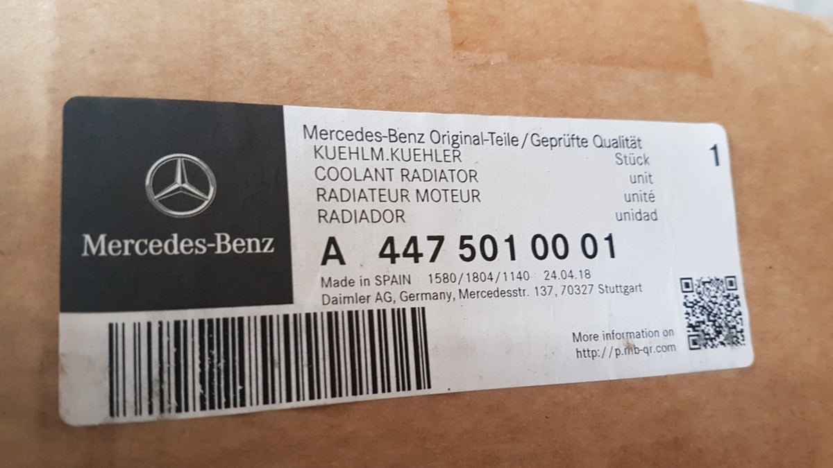 Original MERCEDES-BENZ V-klasse W447 Vito Motor Wasserkühler A4475010001
