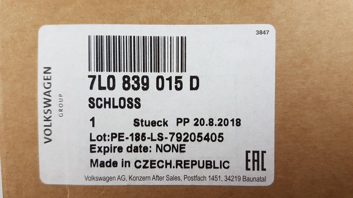 Original VW Golf Touran Touareg Türschloss Hinten Links 7L0839015D